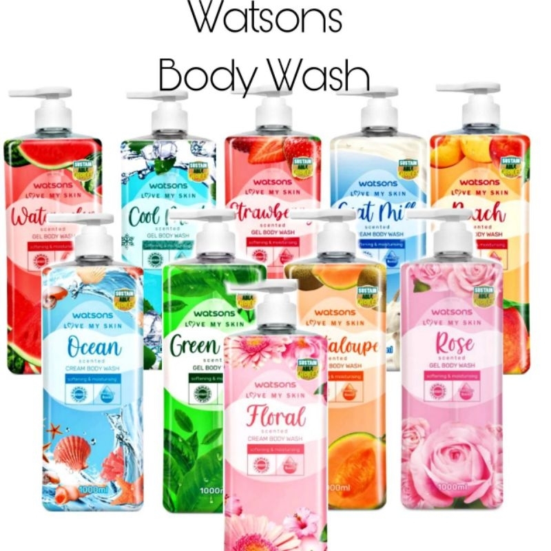 Watson Shower Gel Body Wash Gel Mandian Watsons 1 litre Sabun Mandi