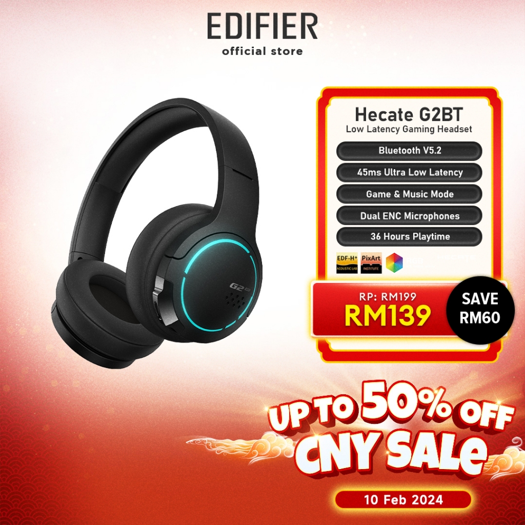 Edifier Hecate G2BT Gaming Headphones Bluetooth V5.2 40mm