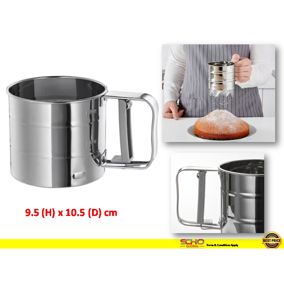 IKEAIDEALISK Flour Sifter, Stainless Steel Shopee Malaysia