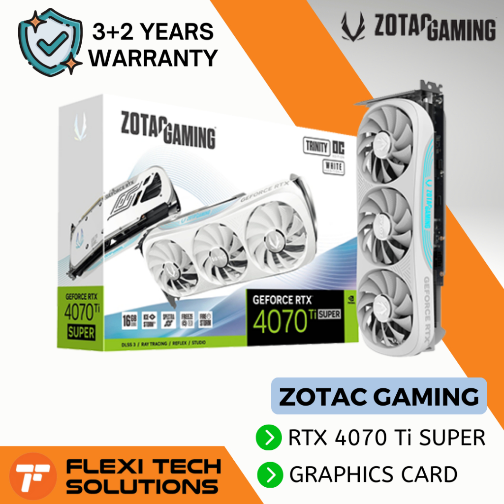 Flexi Tech ZOTAC GAMING GeForce RTX 4070 Ti SUPER Trinity OC White ...