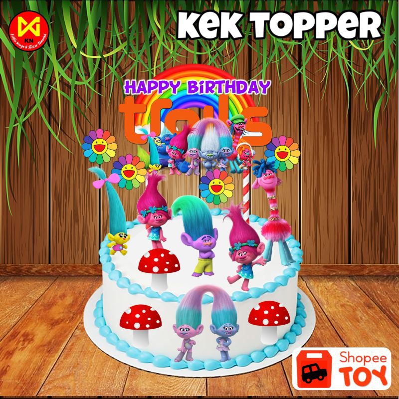 Kek Topper Trolls And Friend | Shopee Malaysia