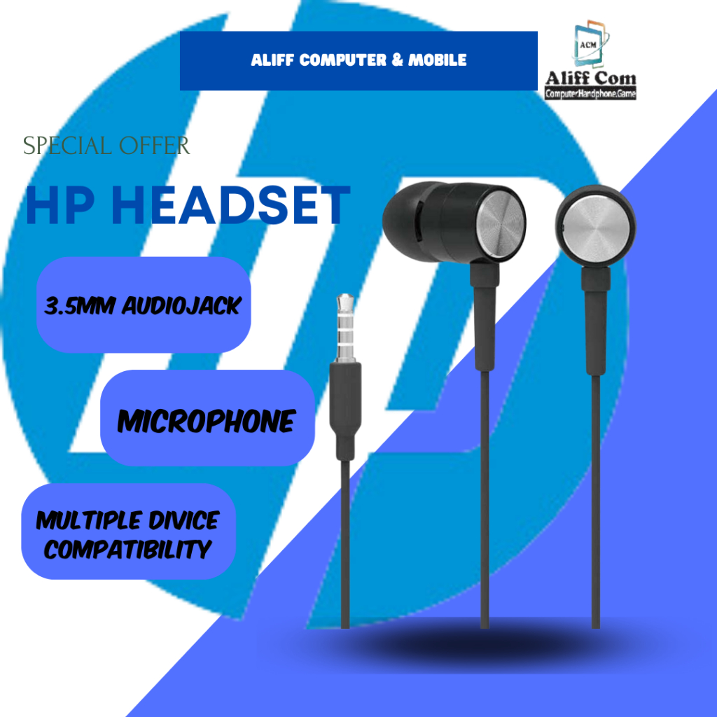 HP DHH-1111 HEADSET / MICROPHONE / MULTIPLE DEVICE COMPATIBILITY / 3 ...