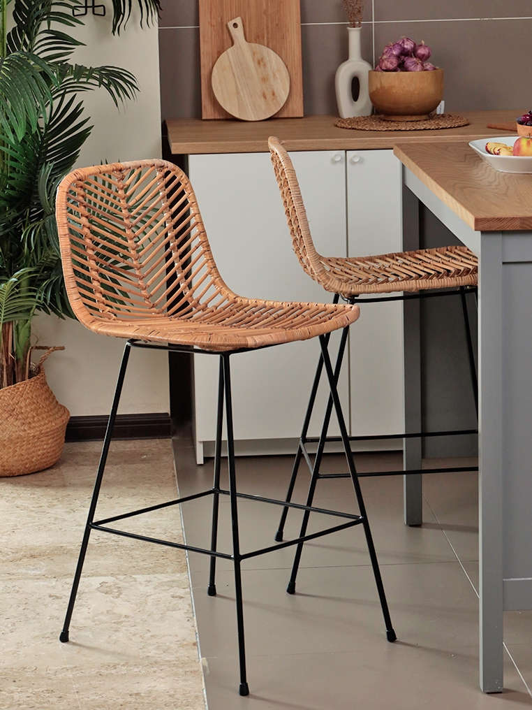 Kerusi Bar 65cm Rotan KLYA Bar Stool Rattan Seat Bangku Bar Tinggi ...