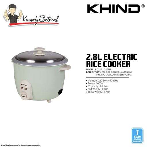 Khind 2.8L ELECTRIC RICE COOKER 1000W RC728 | Shopee Malaysia
