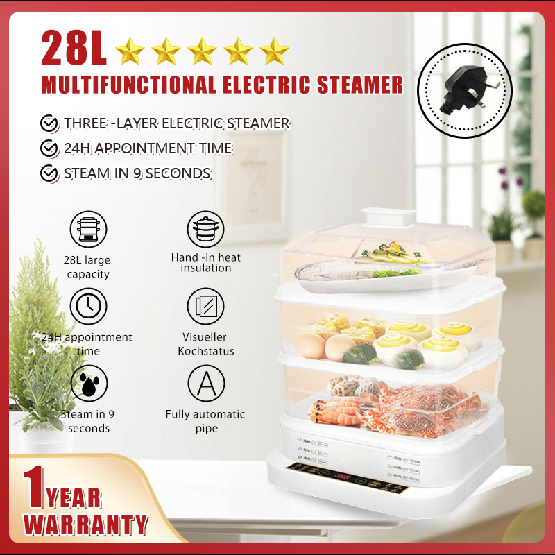 Steamer electric 28L Smart Timing Food Steamer Electric Food Steamer ...