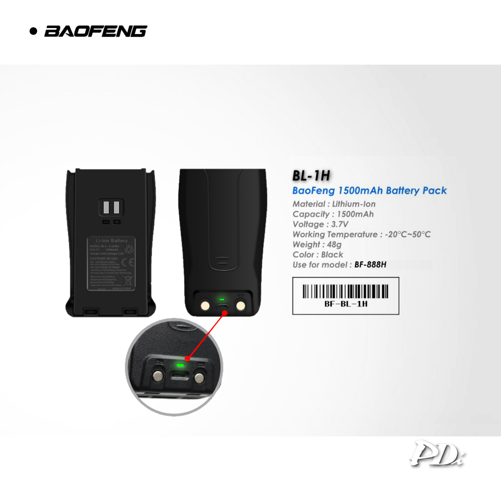 BaoFeng BF-888H 1500mAh Original Battery Pack | Shopee Malaysia