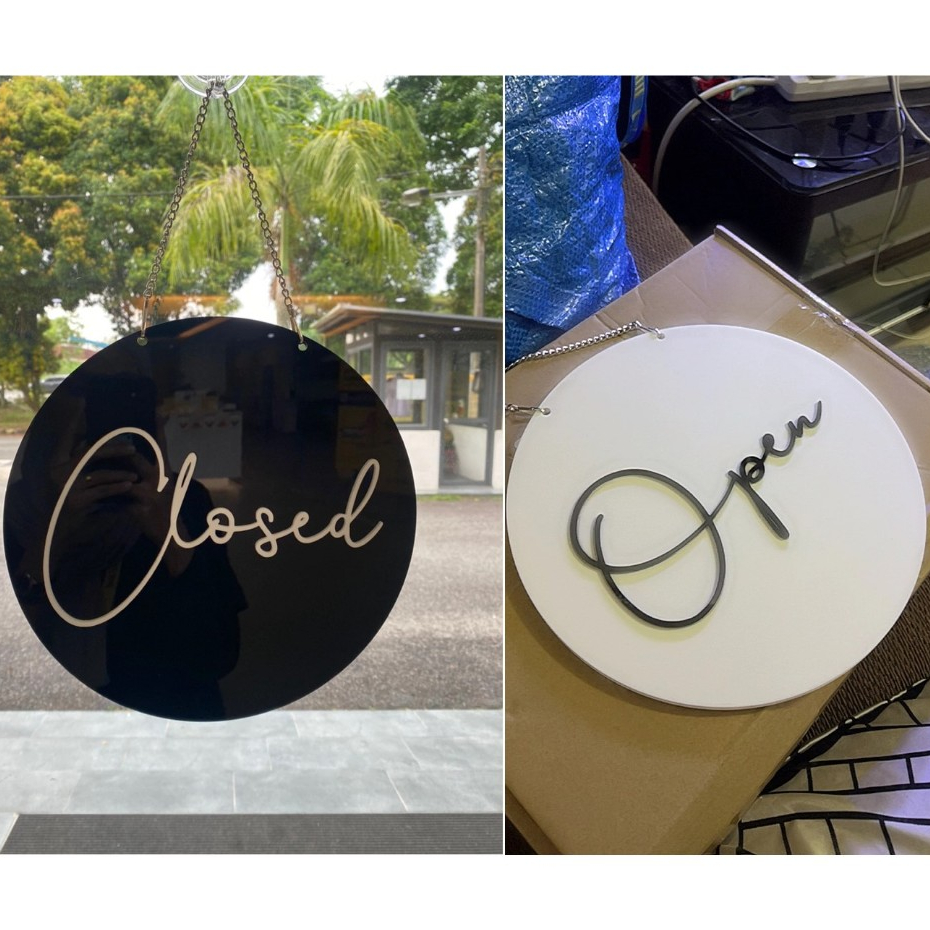 Open and Close Sign Signage 2 in 1 Double Sided for Shops free chain ...