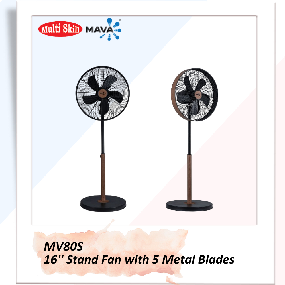 Mava 16'' Stand Fan with 5 Meyal Blades -MV80s | Shopee Malaysia