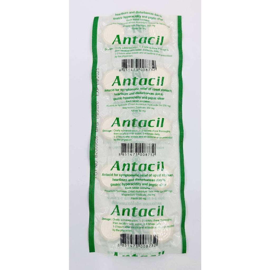 Thailand Antacil 10 Tablets Antacil Reduces Acid Ulcers Stomach ...