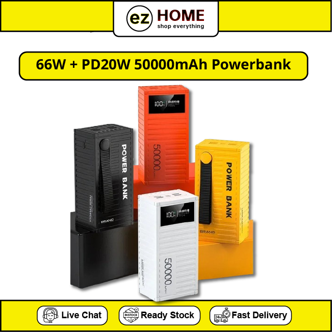 66W + PD20W Super Fast Charging Powerbank | LED Digital Display ...