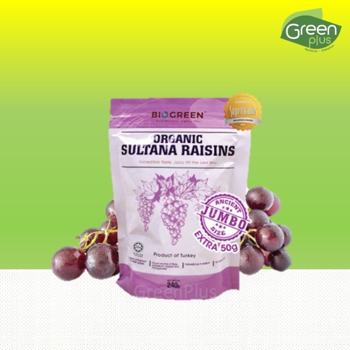BIOGREEN Organic Sultana Raisins 有机苏丹娜葡萄干 240g (Expire 12 July 2024
