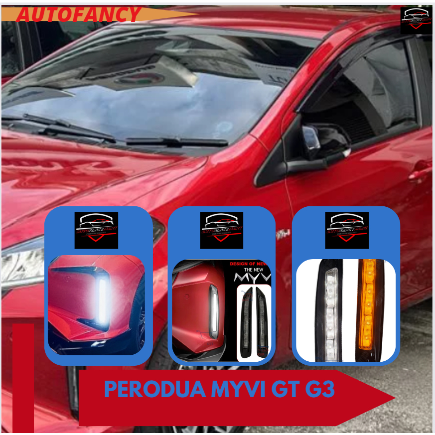 Perodua Myvi G Front Bumper Daylight Daytime Running With Running Signal Fog