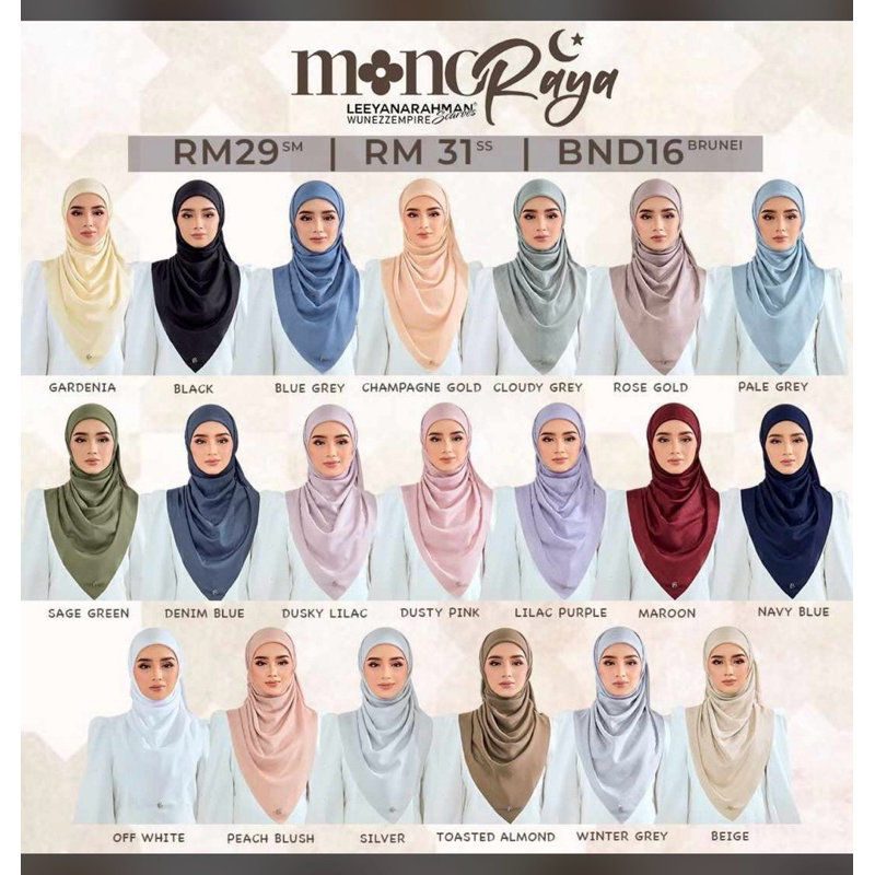 Leeyanarahman tudung bawal monogram terbaru 2024 | Shopee Malaysia