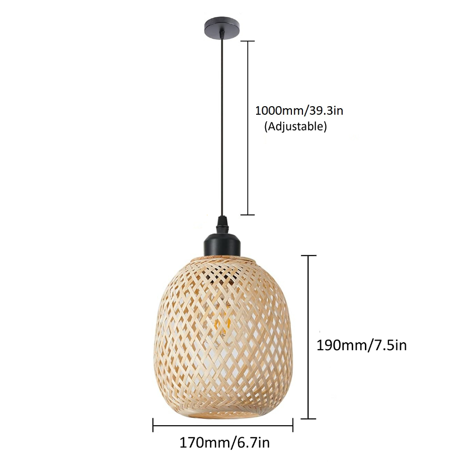 Lampu Rotan Muji Bamboo Pendant Light Restaurant Rattan Lamp Chandelier ...