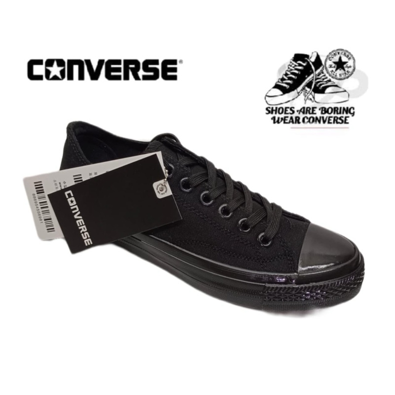 All Star Converse Classic All Black Canvas Shoes Kasut Sekolah All