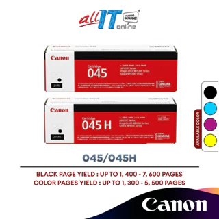 Canon 045 / Canon 045H Toner Cartridge (Black/Cyan/Magenta/Yellow) for MF634Cdw MF632Cdw LBP612Cdw