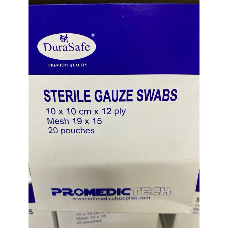 Durasafe Sterile Gauze Swabs Cm Ply Bx Pouches Exp