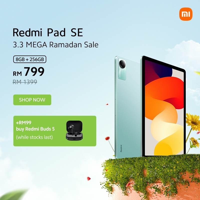 Xiaomi Redmi Pad SE(8+256GB)11 FHD+ display/8000mAh (typ) battery/Dolby  Atmos® supported/Aluminum alloy unibody design