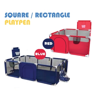 Stainless Steel Red & Blue Square/Rectangle Playpen Portable Indoor ...