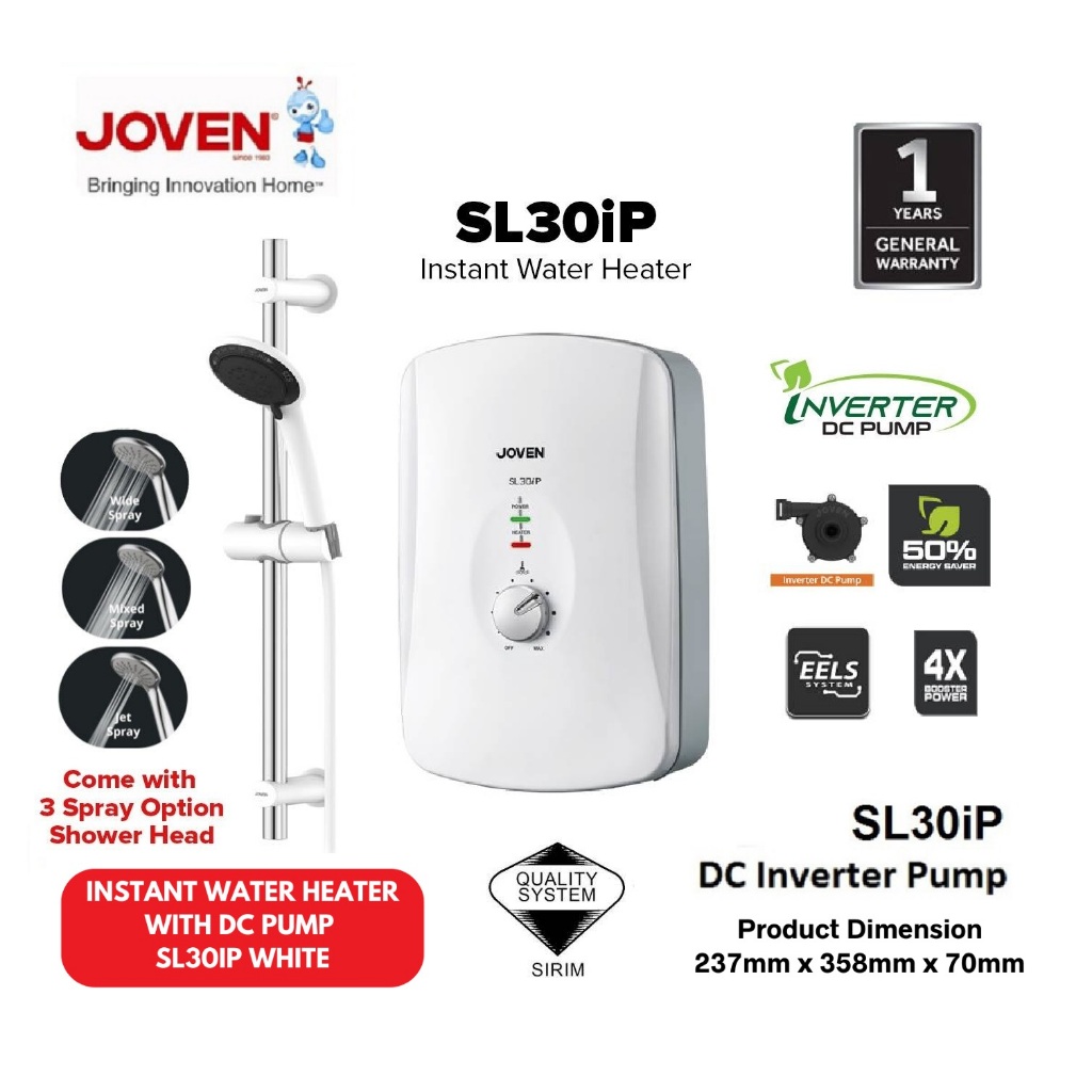 Joven SL30iP Instant Water Heater Built-in DC inverter Pump | Shopee ...