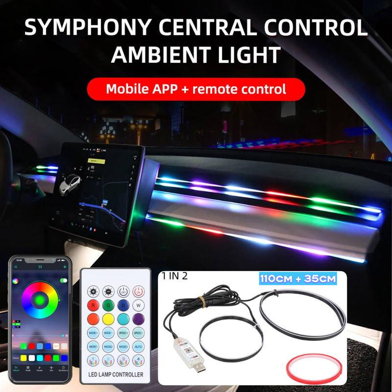 Car Dashboard Light Ambient Lights RGB Universal LED Interior Hidden ...