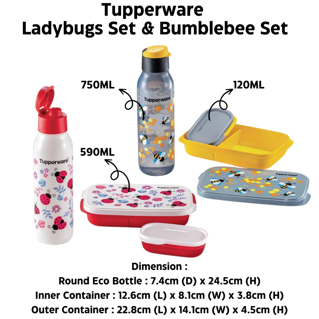 Tupperware Ladybugs Set & Bumblebee Set | Shopee Malaysia