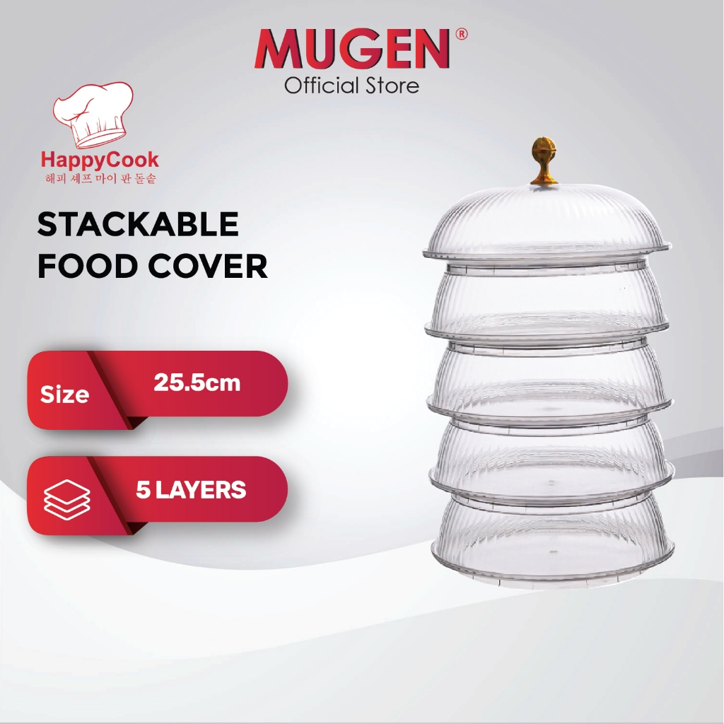 HappyCook 4 Tier/5 Tier Stackable Transparent Food Insulation Dish ...