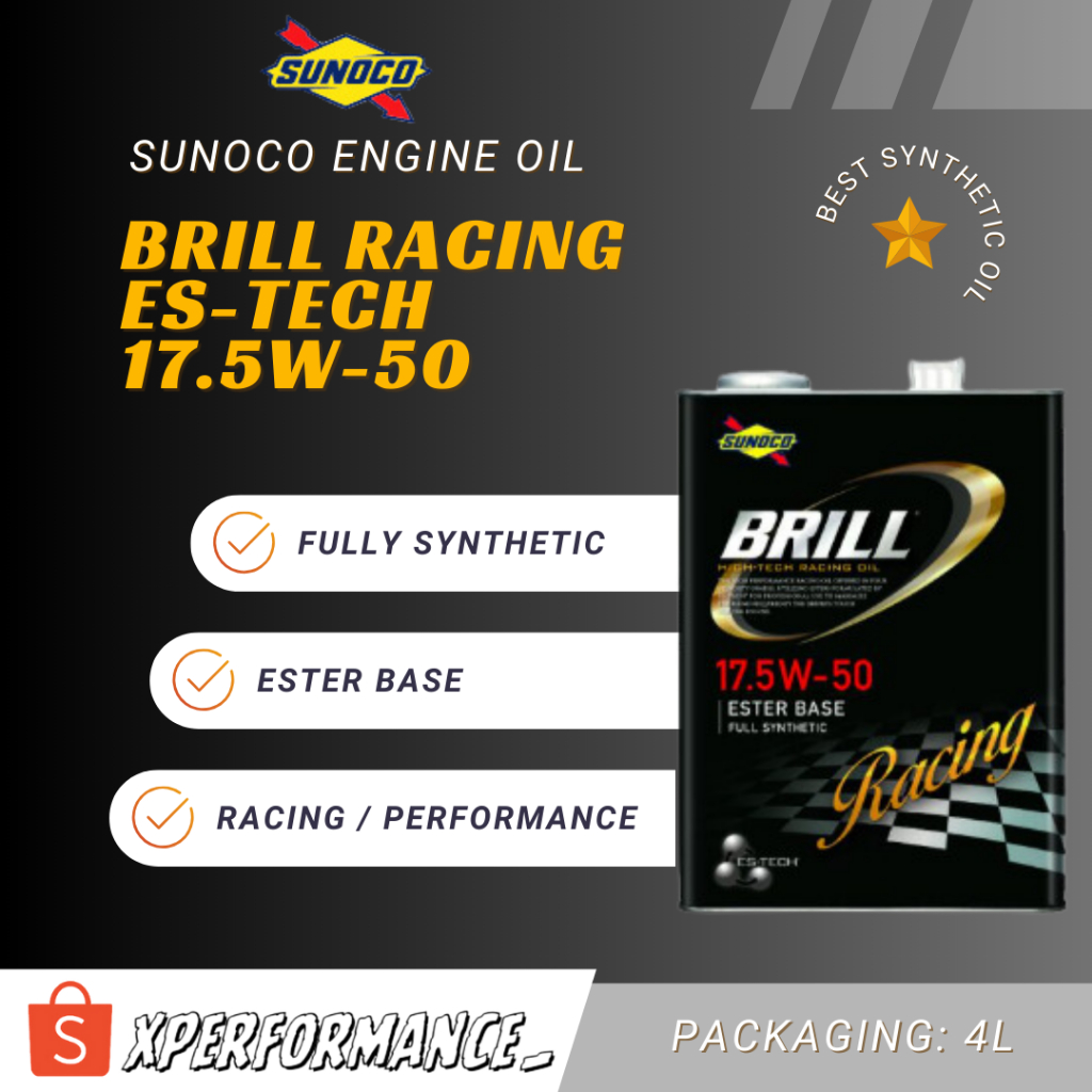 Sunoco Brill 17.5W50 Ester Base Full Synthetic Performance Racing ...