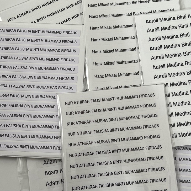 SIAP SEHARI Stiker Nama Sticker Name for Student A3 Sticker Nama Buku ...