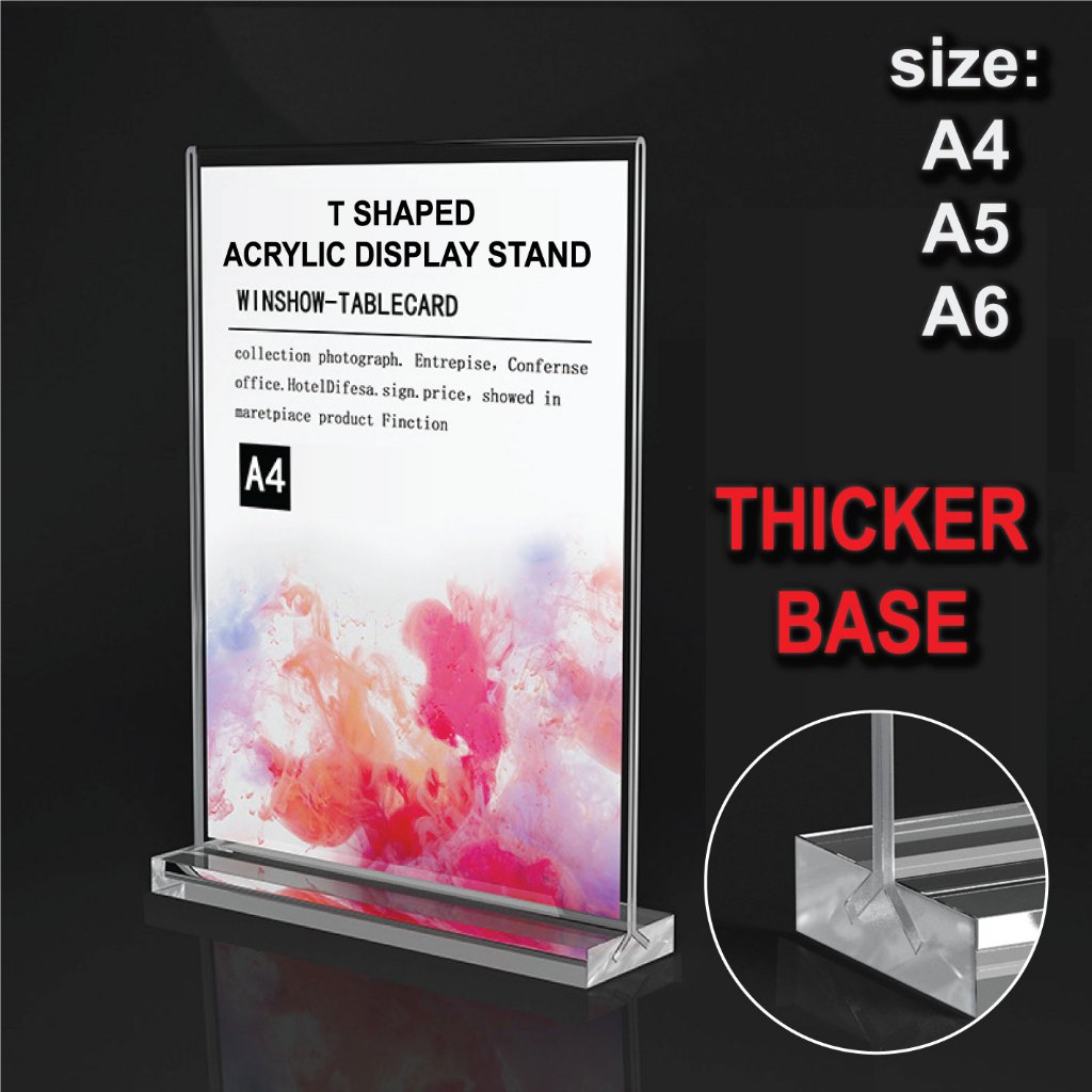 Acrylic Stand A4 Size A5 A6 Size Acrylic TShape Display Stand, T Shape