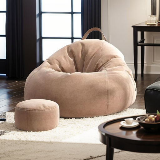 Ready Stock FREE ROUND PEDAL Bean Bag FILLING BEAN Durable Water Repellent Breathable Fabric bean bag sofa