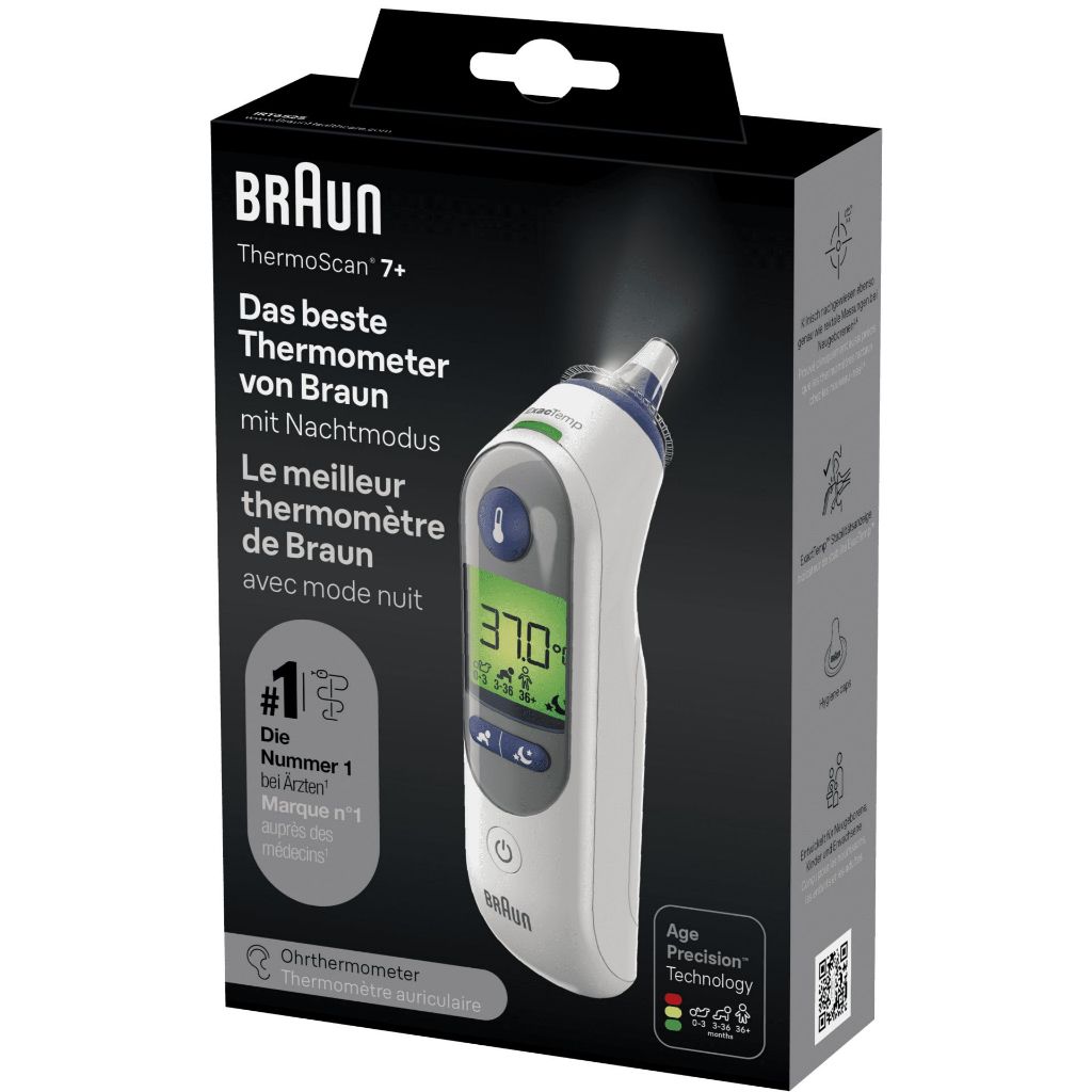 Braun Thermoscan 7 Infrared Ear Thermometer With Night Mode Model
