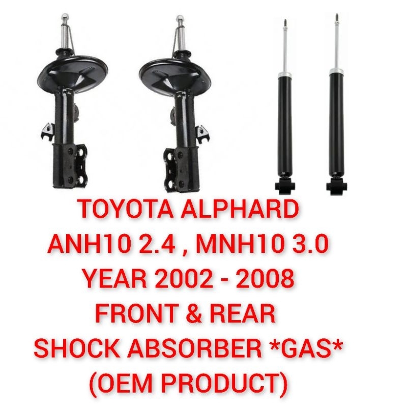 🤩 (1PAIR 2PCS) TOYOTA ALPHARD ANH10 2.4 & MNH10 3.0 FRONT & REAR SHOCK ...