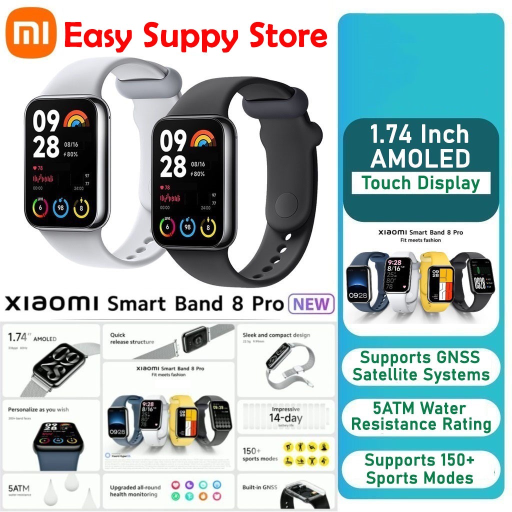 MYSET New Xiaomi Mi Band Pro Smart Watch AMOLED Screen Blood Oxygen  Fitness Traker GPS Waterproof Global Version