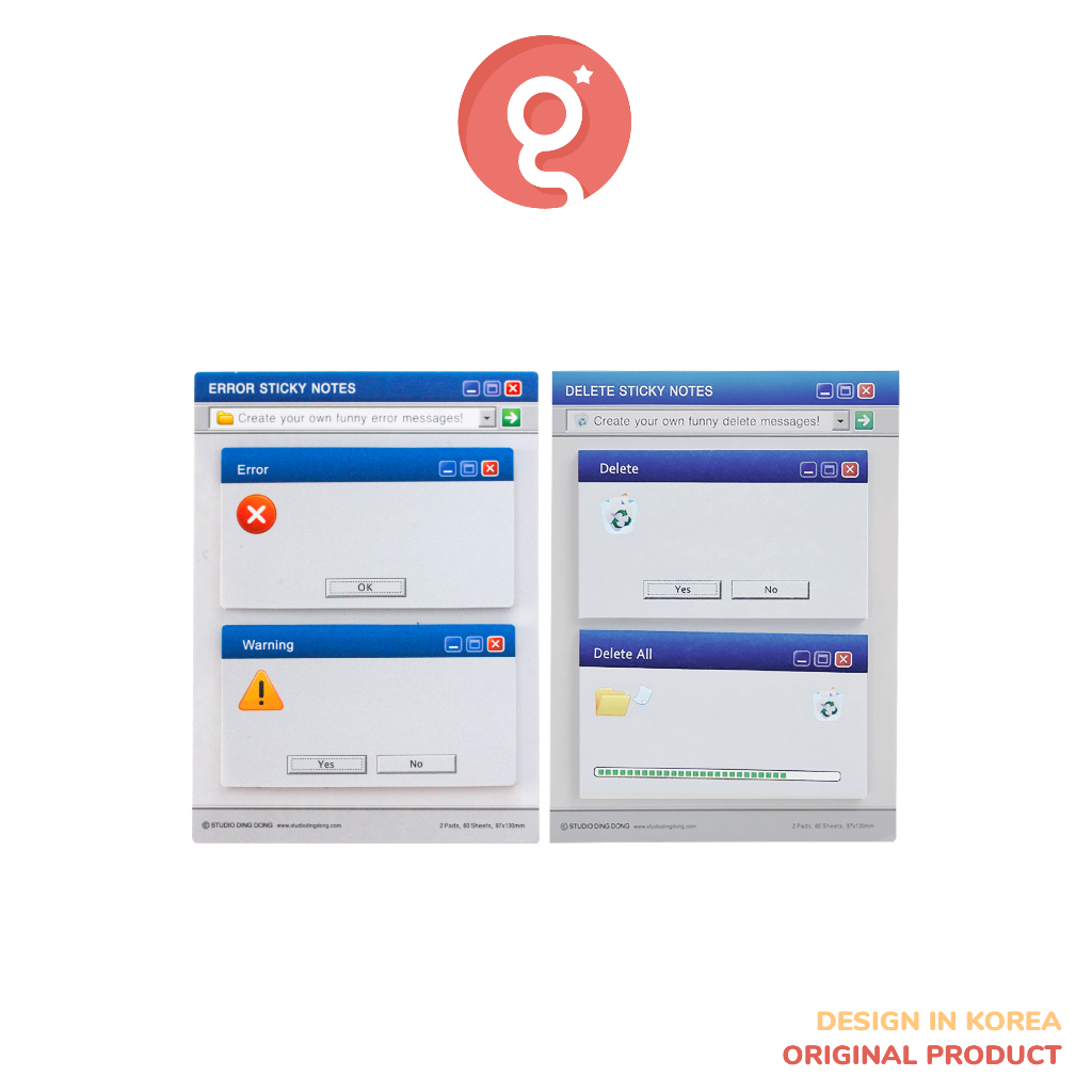 Glisterz Error and Delete Sticky Note (Error & Delete Type) | Shopee ...