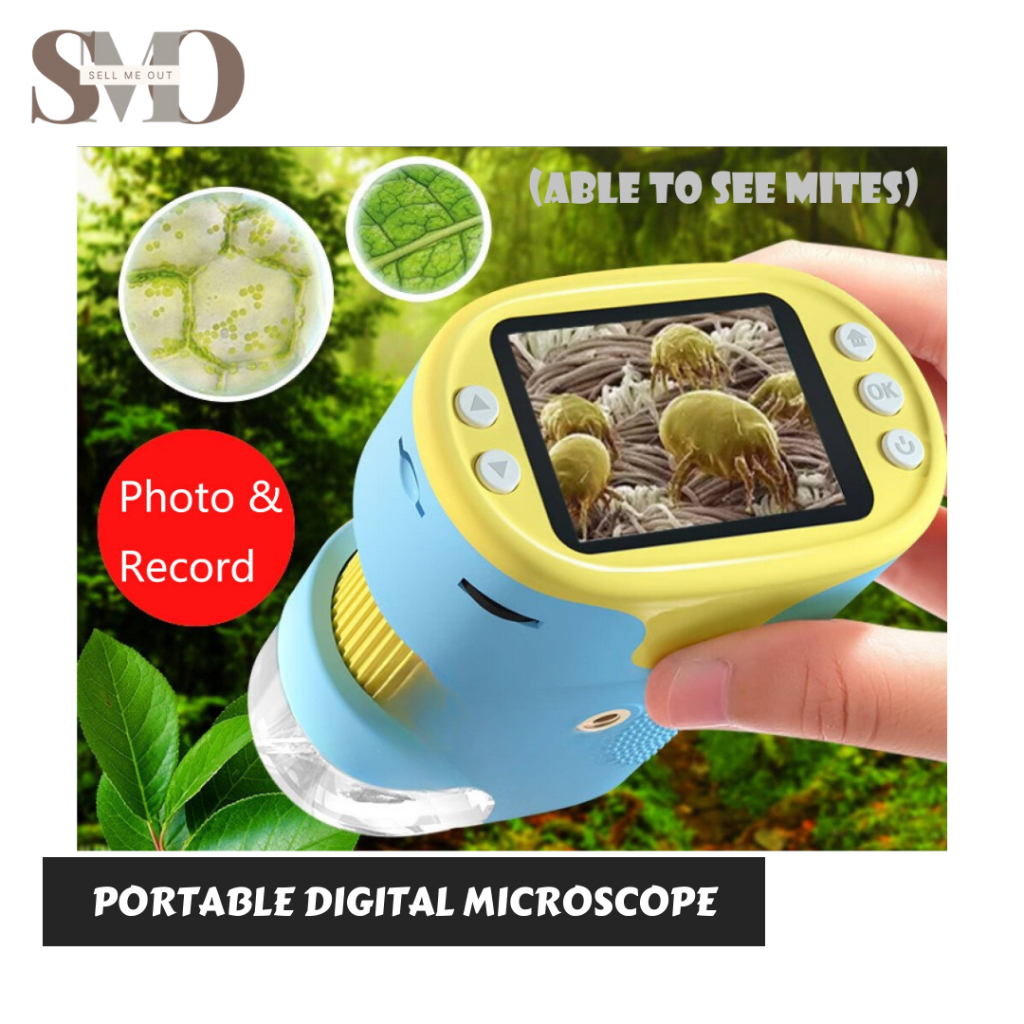 Portable Handheld Digital Microscope 1000x with LCD 800mah Battery Kids ...