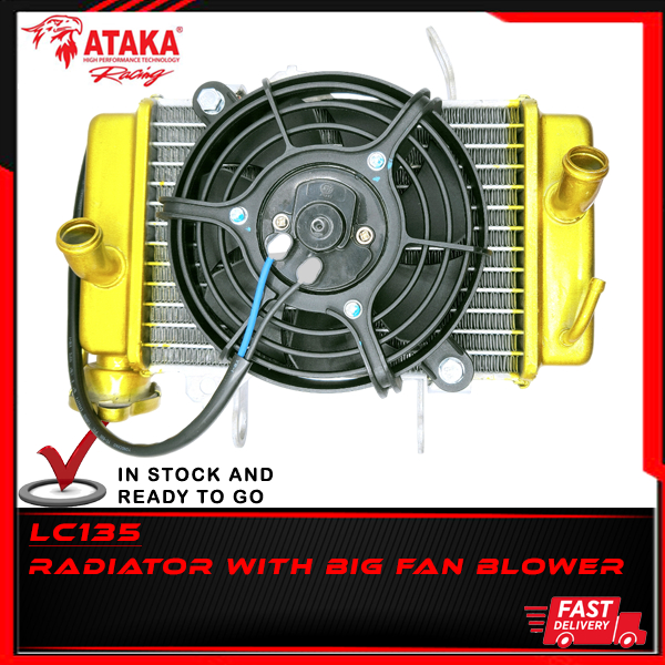 ATAKA LC135 RACING RADIATOR WITH BIG FAN BLOWER 500ML 32MM | Shopee ...