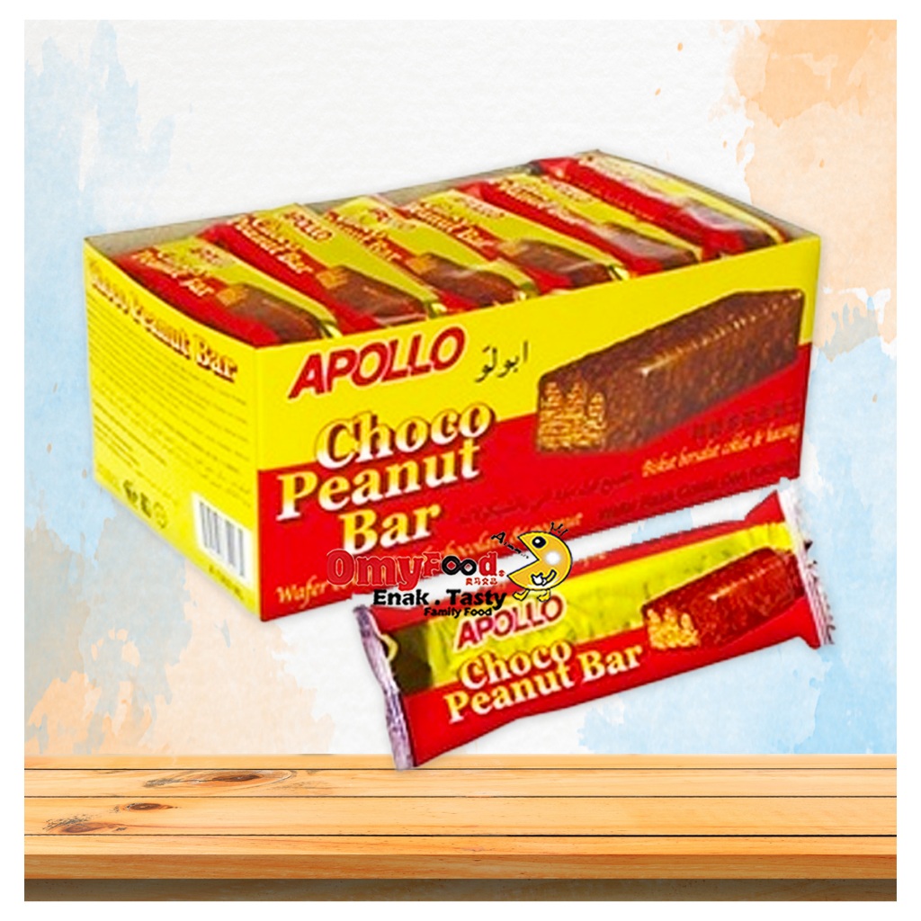 17g x 36pcs (1box) Apollo Chocolate Peanut Bar Wafer [OmyFood] | Shopee ...