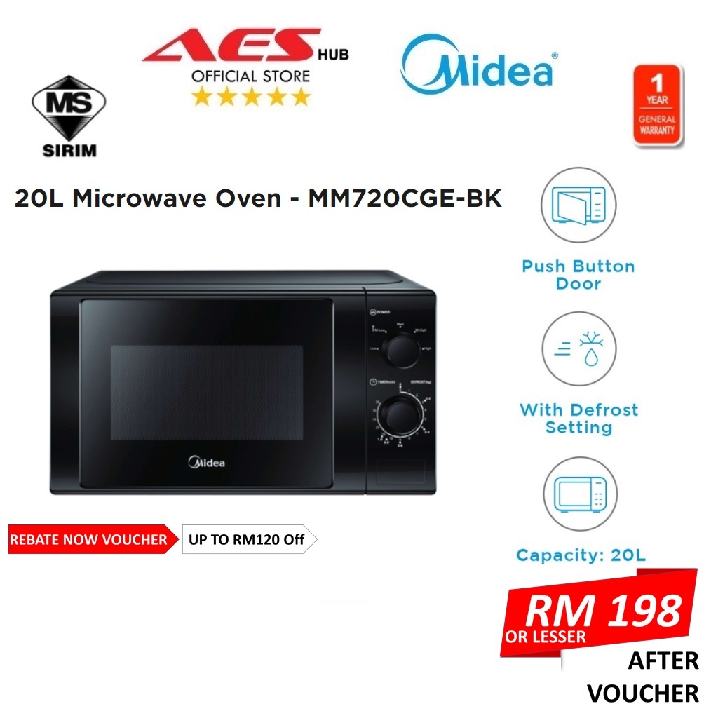 Midea Microwave Oven 20L With Defrost Function MM720CGE White | Shopee ...