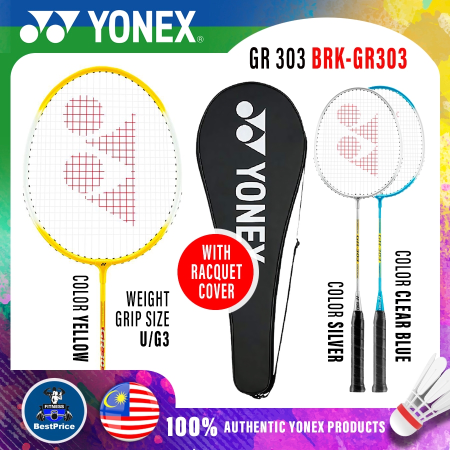 BPA Original Yonex Badminton Racket GR 303 U/G3 with String Tennis ...