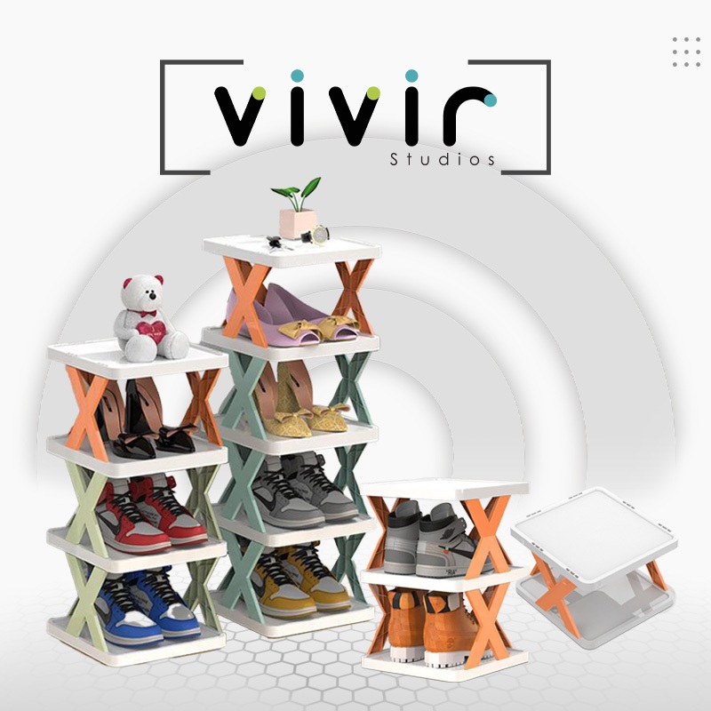 VIVIR Multilayer DIY Shoe Racks Single X-Shoe Rack Narrow Shoe Rack ...
