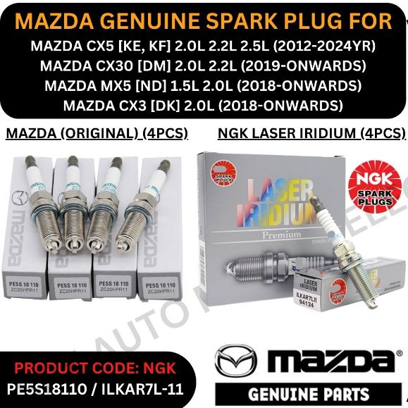 4x You.S Genuine Glow Plugs For Mazda 6 (G_) 2.0 Di/CD/CiTD - Replaces RF2A-18-601
