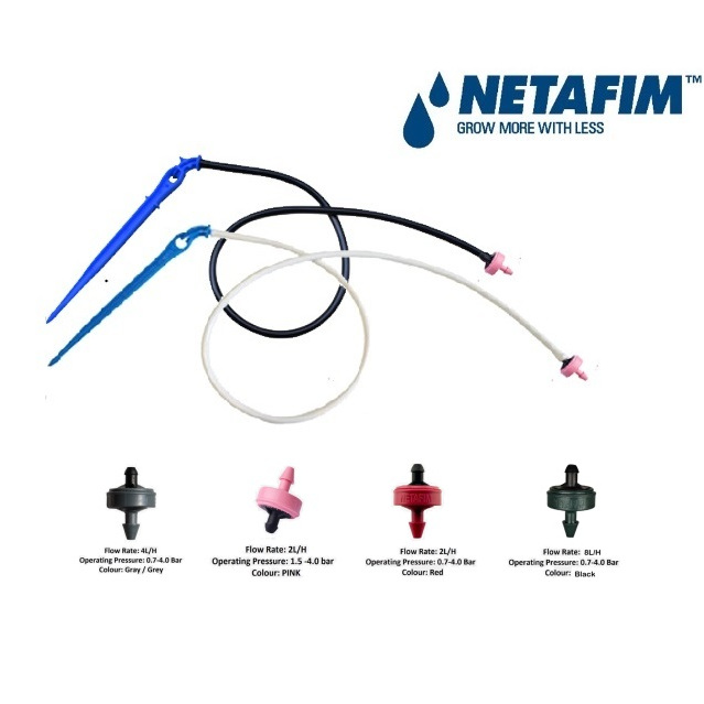 100 x NETAFIM 2L PCJ DRIPPER SET Fertigasi/Irrigation system (100