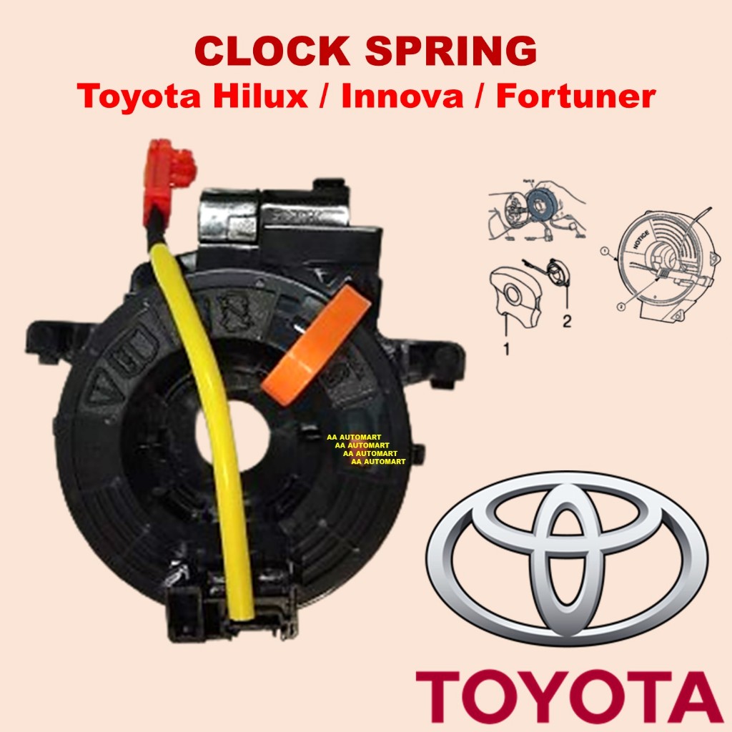 ORIGINAL Toyota Hilux / Innova / Fortuner Airbag Spring Cable Clock ...