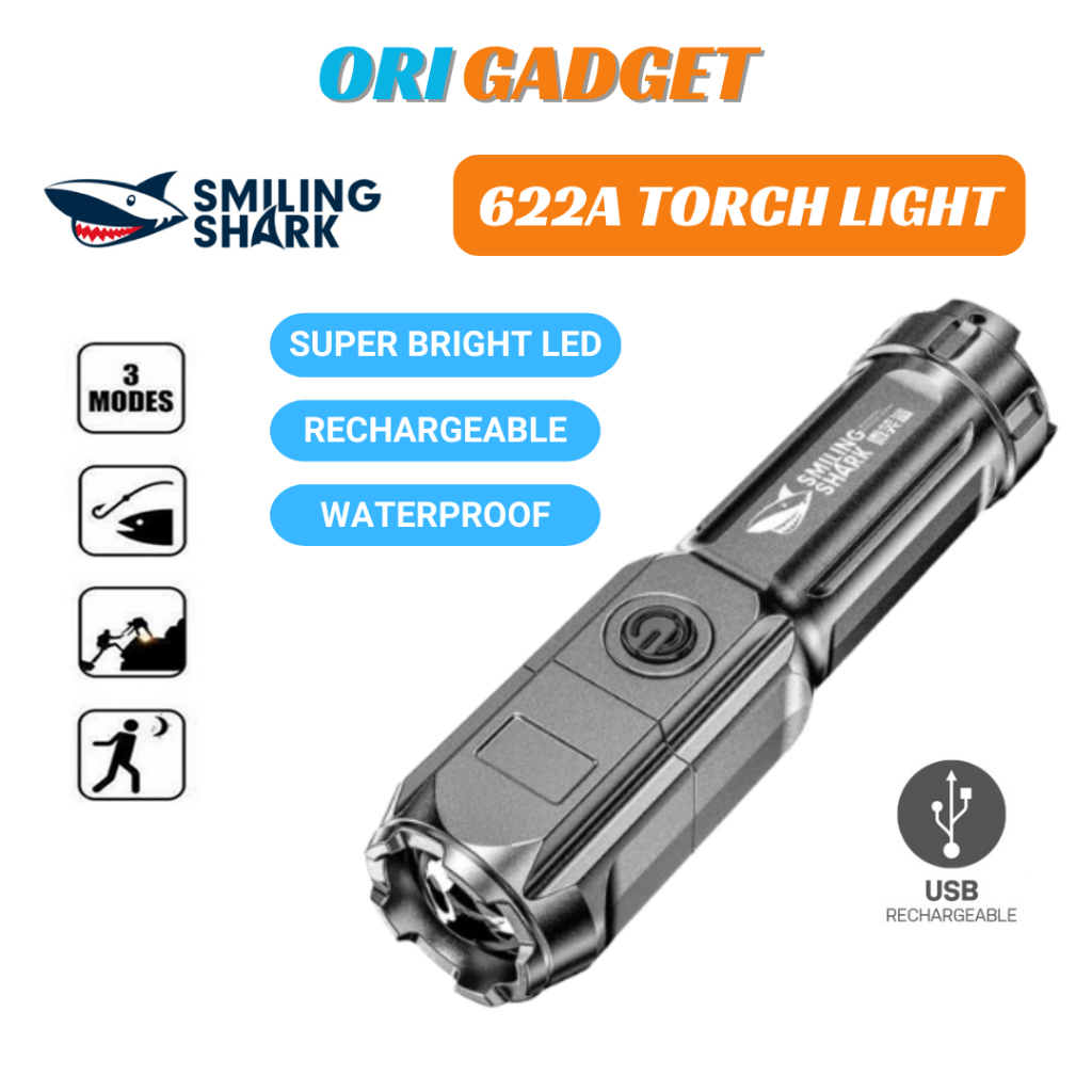 Portable USB Rechargeable Super Bright LED Flashlight 3 Modes ...