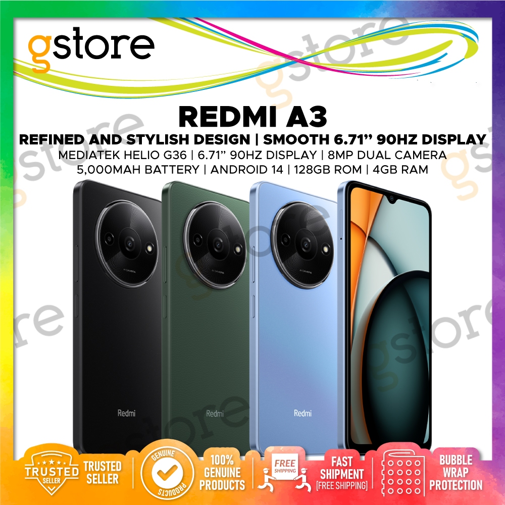 [Malaysia Set] Redmi A3 (128GB ROM 4GB RAM) 1 Year Xiaomi Malaysia