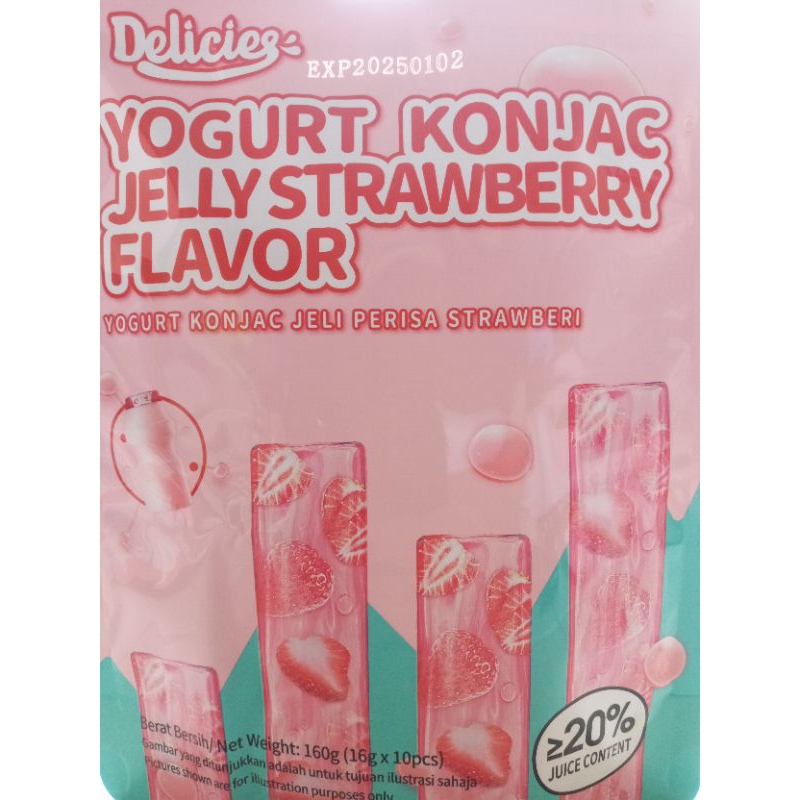 🍓geliciey yogurt konjac jelly strawberry flavor 16g (10pcs) Shopee Malaysia
