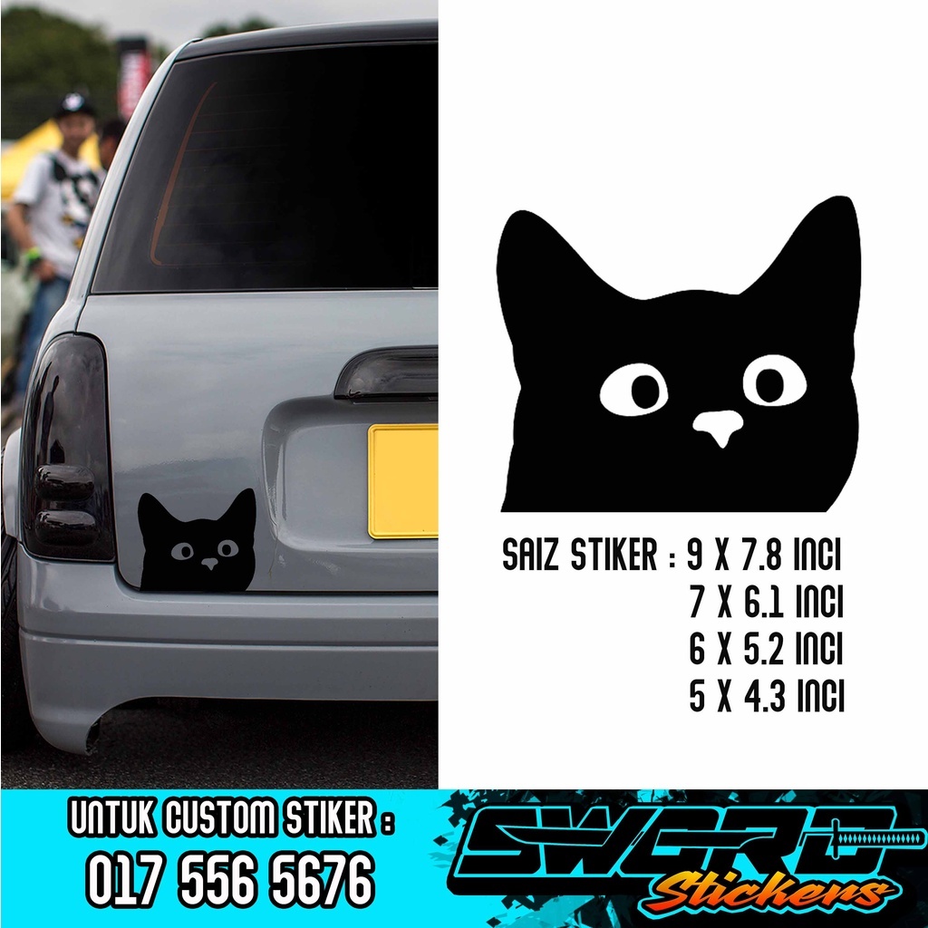 STIKER KUCING COMEL 3 / CAT STICKER / KUCING COMEL / STIKER KERETA ...