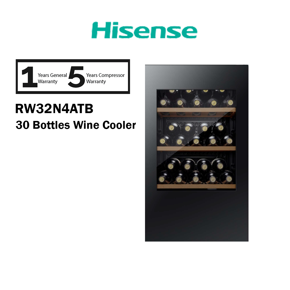 Hisense RW32N4ATB Wine Cooler 30 Bottles LED Lighting Wine Cellar