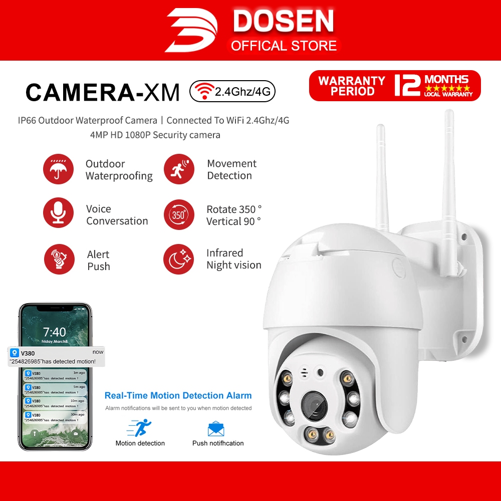 DOSEN XM Outdoor Pan/Tilt Weatherproof WiFi Wireless Auto Tracking 4MP